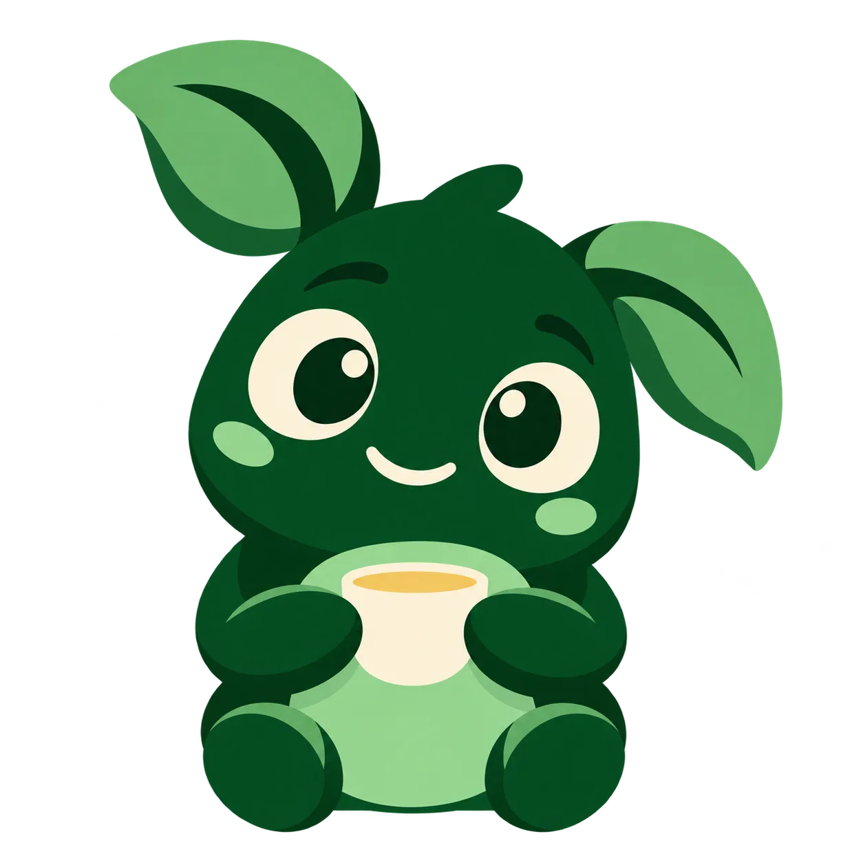 Conquistador sits calmly and holds a small cup.